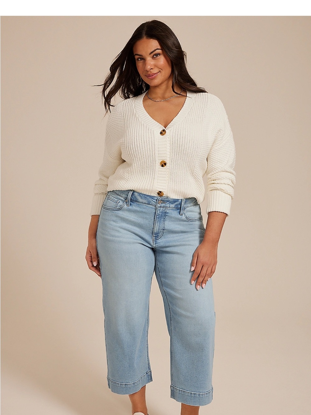 Maurices regular high-rise crop Light Blue Wide-Leg Jeans 24W
